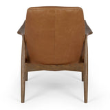 Stylish Steiner Cognac Leather Armchair with oak frame and plush duck feather cushions, perfect for modern living spaces.