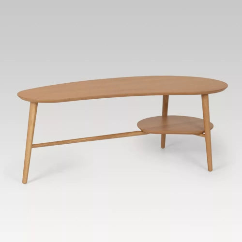 Coffee Table Shaped with Shelf - Oslo