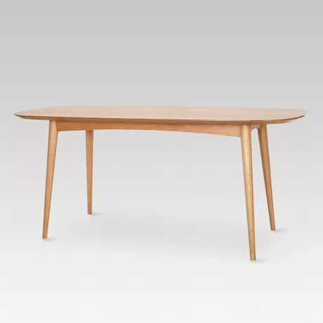 Elegant Oslo dining table (1.75m x 90cm) in solid oak, seats six; combines mid-century charm with Scandinavian design.