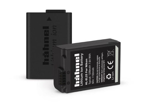 HAHNEL HL-EL25 compatible battery for Nikon cameras, 1200mAh lithium-ion power for uninterrupted photography.