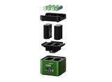 HAHNEL PROCUBE 2 for Fujifilm: versatile, cable-less DSLR charger with LCD, charges two batteries and AA batteries simultaneously.