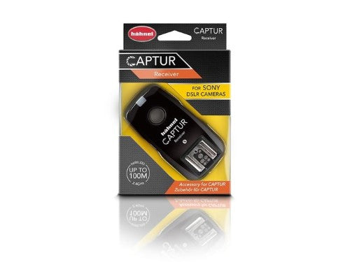 Hahnel Captur Receiver for Sony: a wireless trigger for remote flash and studio light control, compatible with various Sony models.