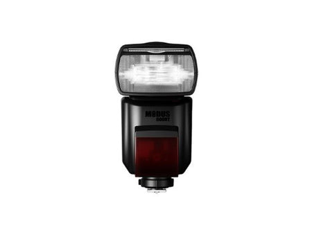 Hahnel Modus 600RT MKII Speedlight for Sony, featuring fast recycle time, wireless connectivity, and 600 full-power shots.