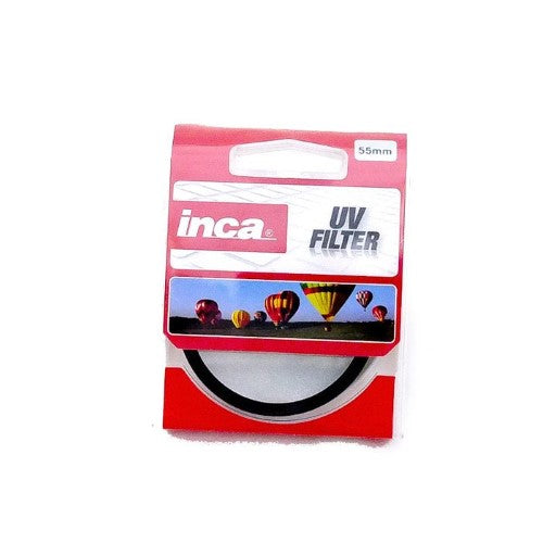 INCA 55MM UV FILTER for DSLR and mirrorless cameras, enhancing image clarity while protecting lenses from dust and scratches.