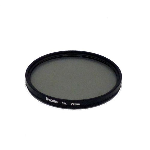 77mm circular polarizer filter designed to reduce glare, enhance color, and protect lenses for vibrant landscape photography.