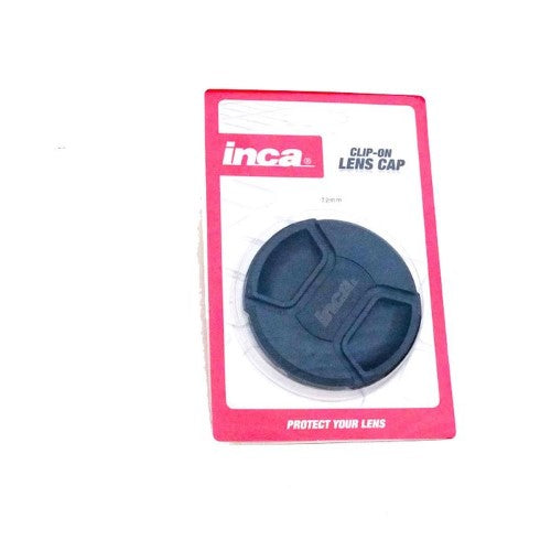 INCA 72MM Lens Cap Clip-On, lightweight design for lens protection against dust, dirt, and scratches, easily attaches to 72mm filters.
