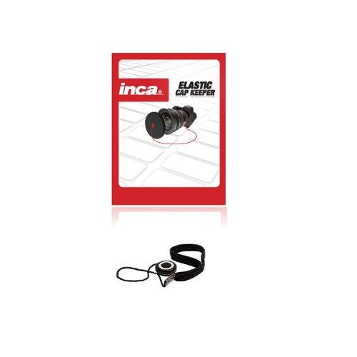 Elastic lens cap keeper for cameras, prevents loss and ensures secure attachment to straps or bags for photographers.