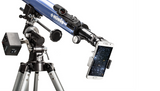 KONUSTART 900B telescope with 60mm aperture, equatorial mount, smartphone adapter, and adjustable tripod for stargazing.