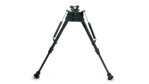 KONUS adjustable bipod (15-22cm) in black, featuring foldable arms, extendable legs, and rubberized feet for stable shooting.