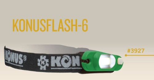 KONUSFLASH-6 Rechargeable Head Lamp with adjustable strap, 250-lumen brightness, and water-resistant design for outdoor adventures.