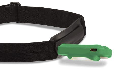 KONUSFLASH-6 Rechargeable Head Lamp with adjustable strap, 250 lumens light, water-resistant, and USB rechargeable for outdoor use.