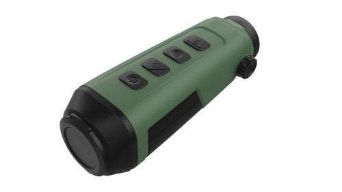 KONUS FLAME thermal monocular with 0.6-2.4x zoom, high sensitivity detector, Wi-Fi sharing, and waterproof design.