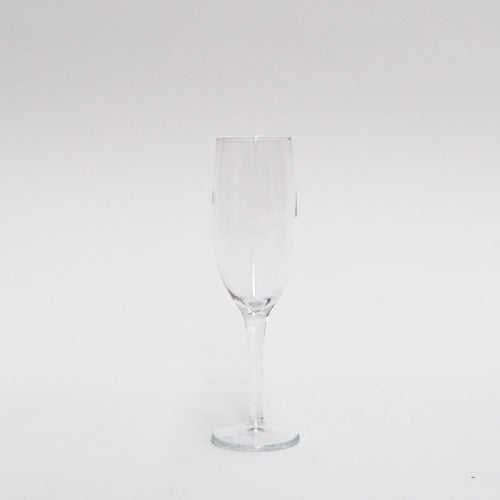 Elegant Moda Champagne Glass (165ml) crafted from toughened sodalime glass, perfect for lasting celebrations and easy cleaning.