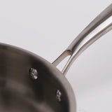 28cm stainless steel fry pan with a cool-touch riveted handle, perfect for searing and sautéing in style.