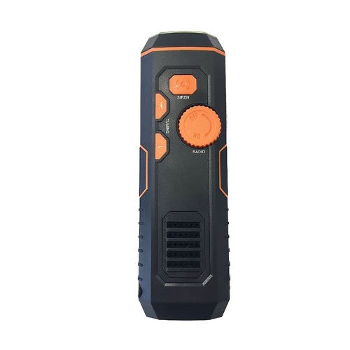 BSAFE Emergency Radio Torch with FM radio, hand crank, USB charging, emergency siren, and 30m powerful beam.