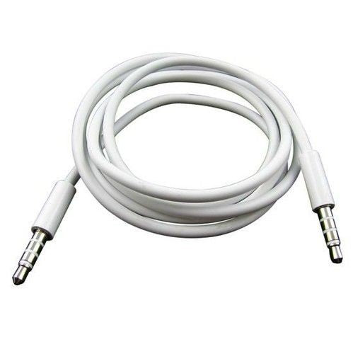1M male-to-male 3.5MM stereo audio cable for connecting headphones, speakers, and devices like iPhones and stereos.