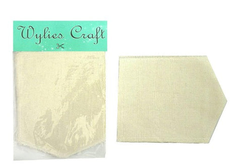 Set of heavy linen craft flags, 12x15 cm, 5 pieces per pack, available in 6 units for personalized flag creation.