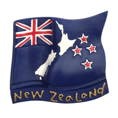 Vibrant N.Z. flag magnet, 60mm x 55mm x 12mm, perfect for home decor and showcasing Kiwi pride.