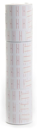 Colorful pricing stickers on rolls for effective price marking, ideal for retailers and enhancing product visibility.