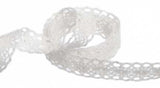 Elegant white crochet lace ribbon, 19mm wide and 20m long, perfect for crafting and adding sophistication to projects.