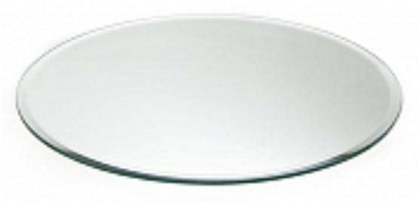 Round mirror candle plate with bevelled edge, 20cm, perfect for showcasing candles and enhancing home decor elegance.