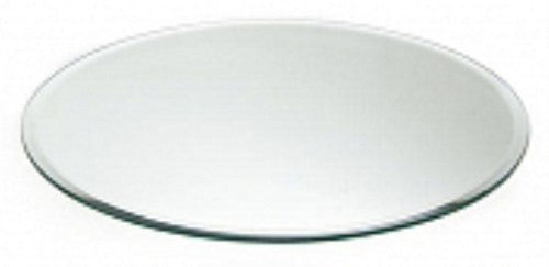 Round mirror candle plate with bevelled edge, 20cm, perfect for showcasing candles and enhancing home decor elegance.