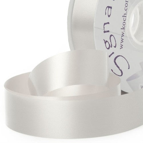 White polypropylene Economy Tear Ribbon, 30mm x 91m, ideal for gift wrapping and event decor, easily tearable for convenience.