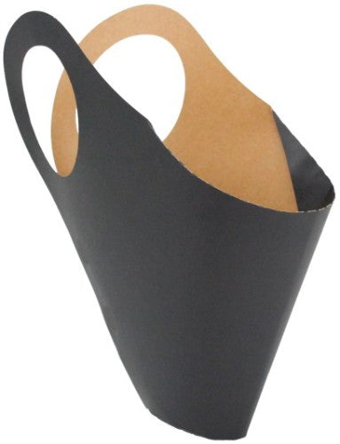 Pack of 10 black and kraft bouquet holders, 65 x 30cm, ideal for floral arrangements and events, combining style and stability.