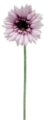 Lifelike lavender silk Gerbera flower, 55cm tall, perfect for weddings, decor, and as a lasting gift.