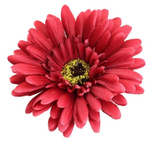 Vibrant red Gerbera silk flowers, 55cm tall, perfect for lasting décor in homes and events without upkeep.