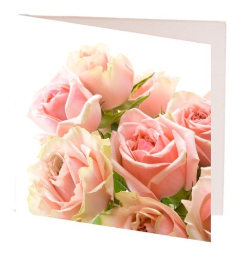 Elegant pack of 10 pink rose bouquet gift cards, perfect for personalizing heartfelt messages for any occasion.