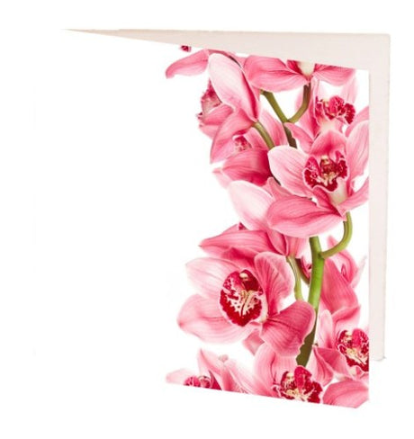Elegant pink orchid gift cards, 7cm x 7cm, perfect for any occasion, crafted on high-quality cardstock. Pack of 10.