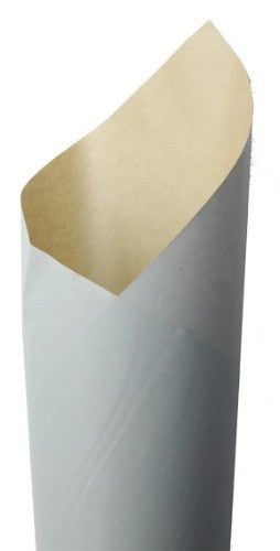 Double-sided kraft gift wrap featuring light blue and brown, perfect for stylish and eco-friendly gift presentation.