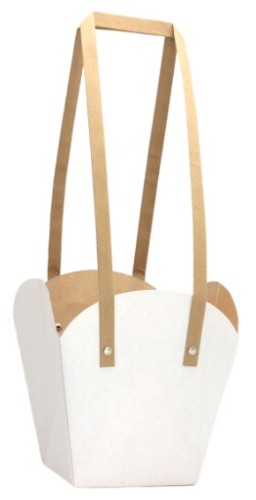 Eco-friendly white kraft paper bags in a pack of 10, perfect for retail or gift packaging, measuring 16.5cm x 18.5cm.