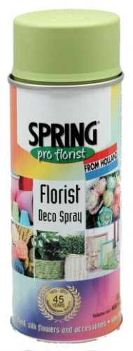 Vibrant Lemon Lime Florist Deco Spray (400ml) enhances fresh and artificial flowers for stunning arrangements indoors or outdoors.