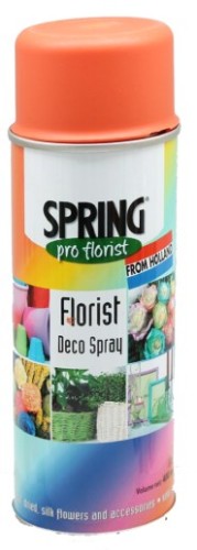 Florist Deco Spray in Floral Orange, 400ml; ideal for enhancing fresh, dried, and artificial floral arrangements.