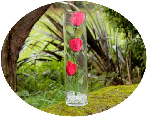 Sleek 40cm cylinder vase with a polished finish, perfect for fresh flowers or dried arrangements, enhancing any decor.