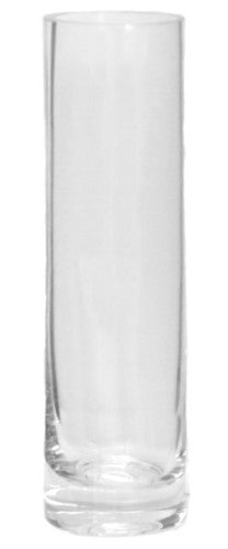 Tall 20cm glass cylinder vase with a sleek design, ideal for floral arrangements or minimalist decor.