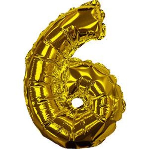 Gold self-inflating balloon measuring 23cm, perfect for elegant party decorations without needing helium.