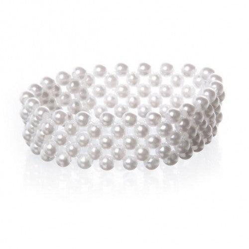 Corsage Pearl Bead Bracelet x 5 Strand Pearls - Set of 6