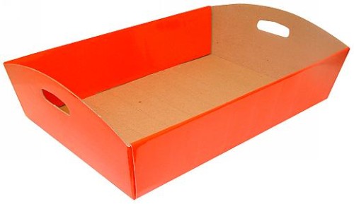 Large red hamper tray, 35 x 23 x 8cmH, perfect for gifts, organization, and adding elegance to any decor.