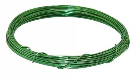 Vibrant lime green aluminium craft wire, 2mm x 12m, perfect for jewelry making and DIY projects.
