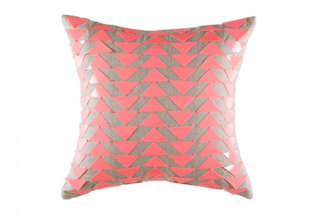Colorful 50cm Tetro Multi Cushion by Kas with triangular sequins on soft cotton, perfect for stylish home decor and comfort.