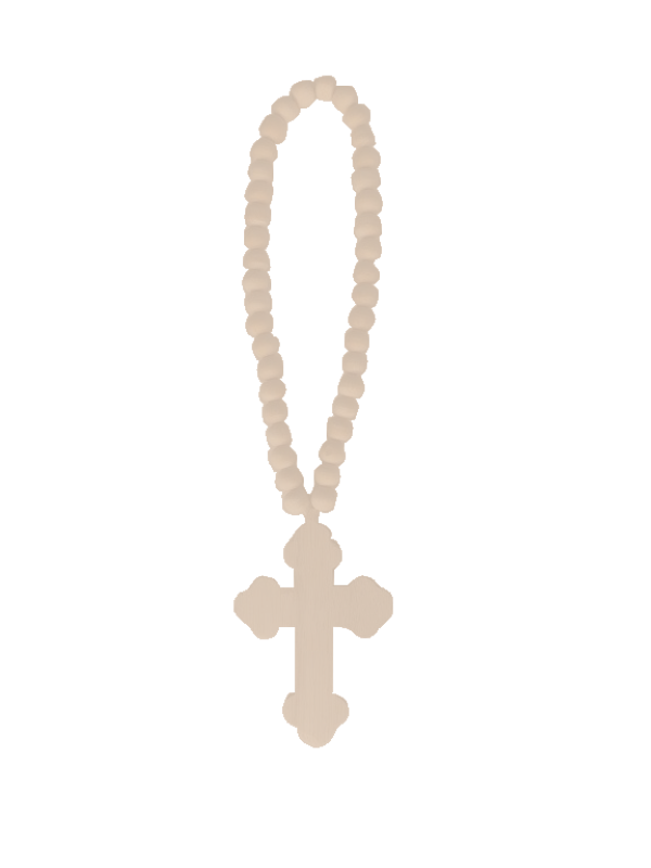 Elegant 67cm wall cross in blush finish, perfect spiritual decor for any home style, blending faith with modern aesthetics.