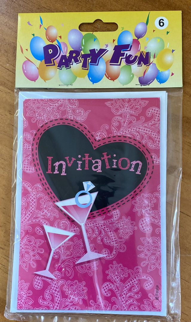 Bright and cheerful girl's night out party invitations pack of 6, perfect for celebrations with friends.