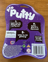 Vibrant purple Glitter Putty sparkling with glitter, perfect for sensory play and stress relief, suitable for kids and adults.