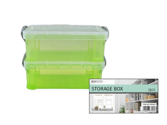 Max Brand storage boxes, compact 135 x 78 x 48mm, perfect for organizing small items, sold in 24 packs for efficient decluttering.