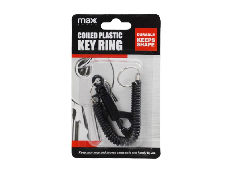 Set of 24 stylish coiled plastic key rings for organized key management, featuring vibrant colors and durable design.