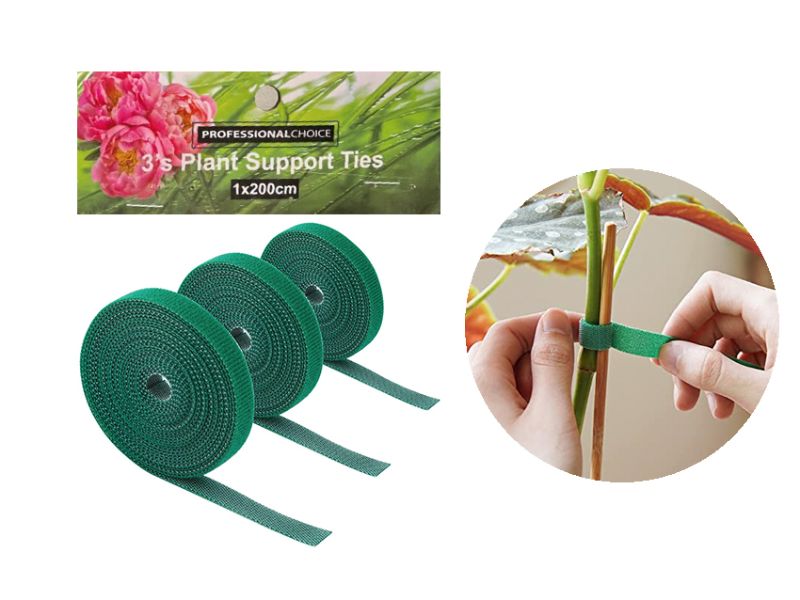Versatile plant support ties, 1cm x 2m, reusable hook and loop design, perfect for securing plants and enhancing your garden.