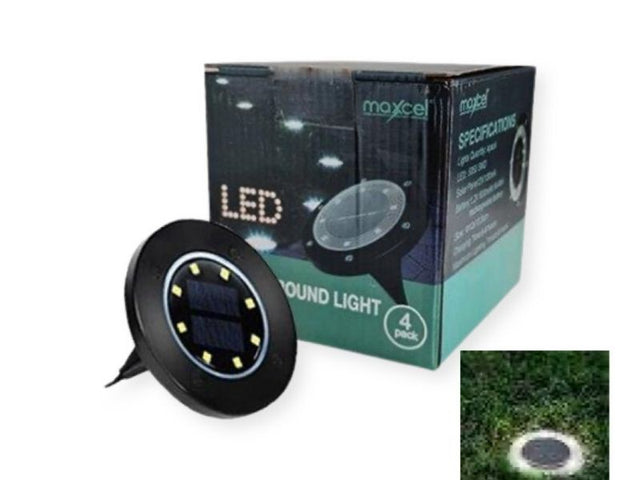 Sleek solar-powered lawn lights with 8 LEDs, cold white glow, waterproof design, perfect for outdoor illumination.